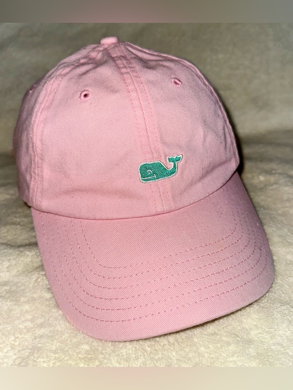 Vineyard Vines Pink Cotton Baseball Cap Hat Embroidered Whale Logo Adjustable